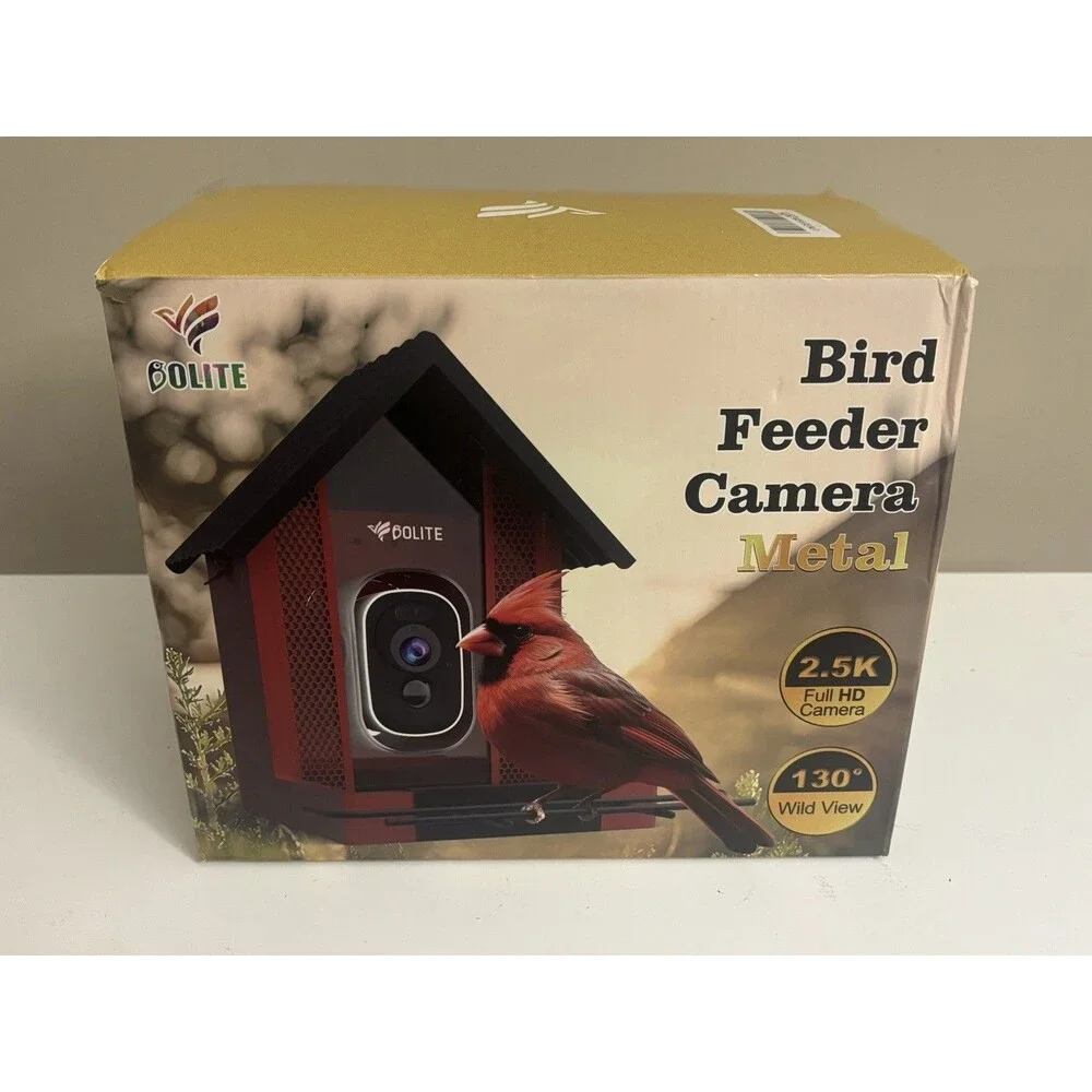 NEW BOLITE Smart AI Identify Bird Feeder w Camera 2.5K Solar Powered App Control